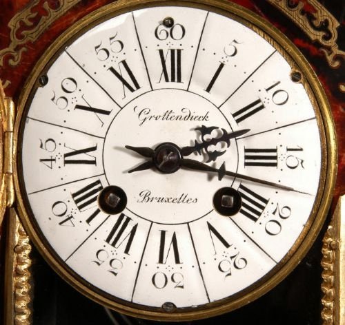 fig 4. Antique French Boulle Boudoir Clock by Samuel Marti, French - Circa 1900.